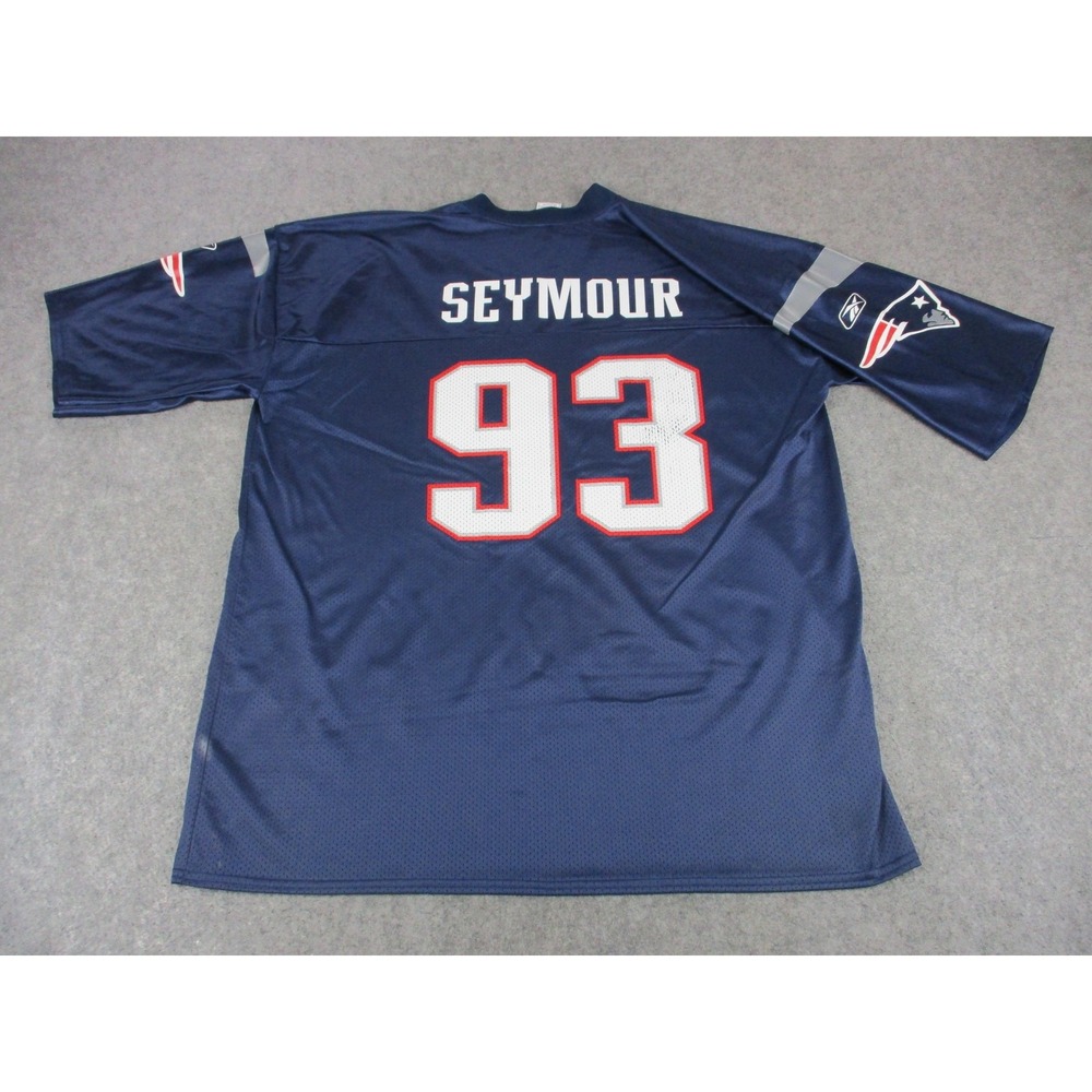 Richard Seymour New England Patriots Football Jersey Men 2XL XXL Blue NFL Reebok